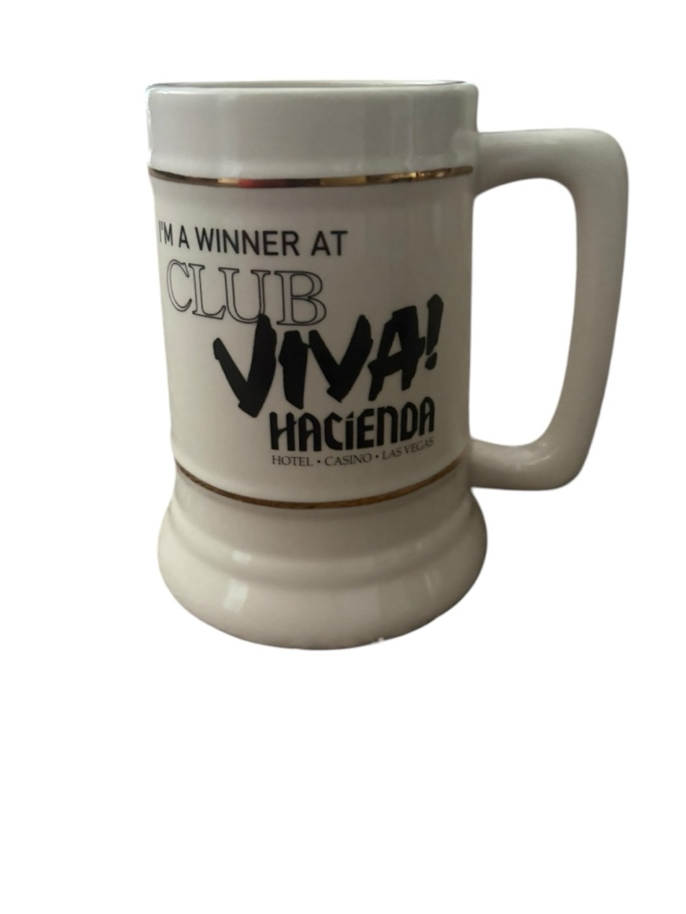 Club Viva White Ceramic Beer Stein